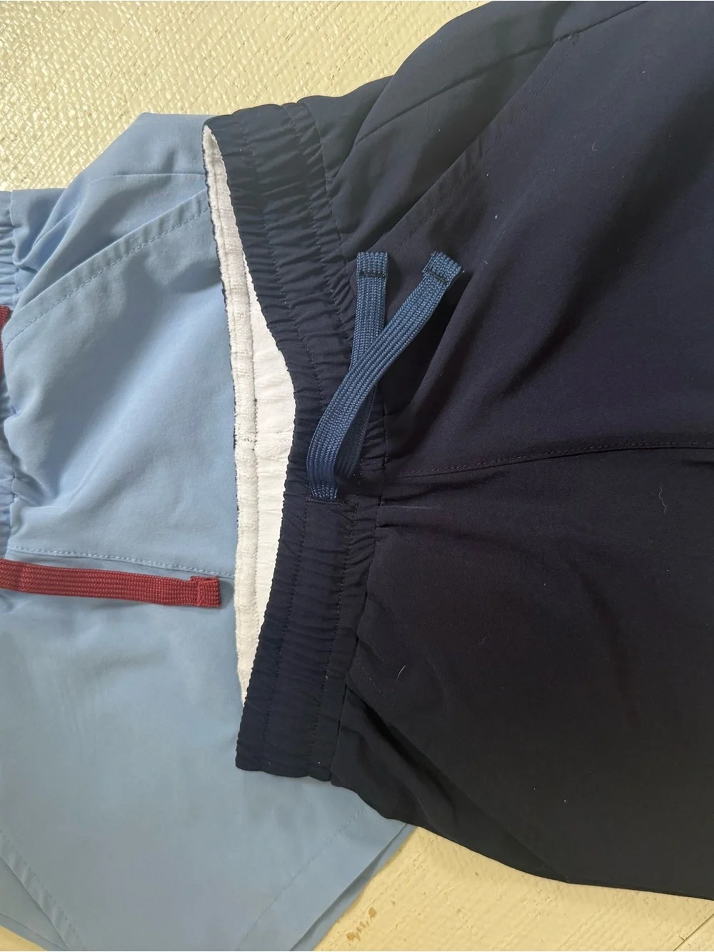 Cadet Blue and Navy Elastic-Waist Kids' Shorts